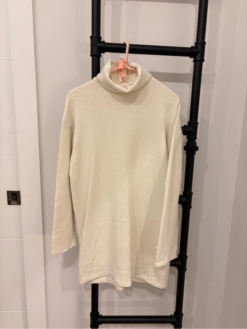 Women's Cream Turtleneck Sweater dress